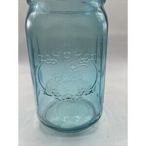 BLUE JARDIN MASON JARS est1946 U CHOOSE PINT or QUART not food safe